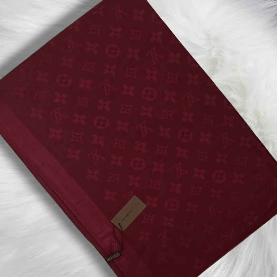 LV Stole-Maroon - Image 2