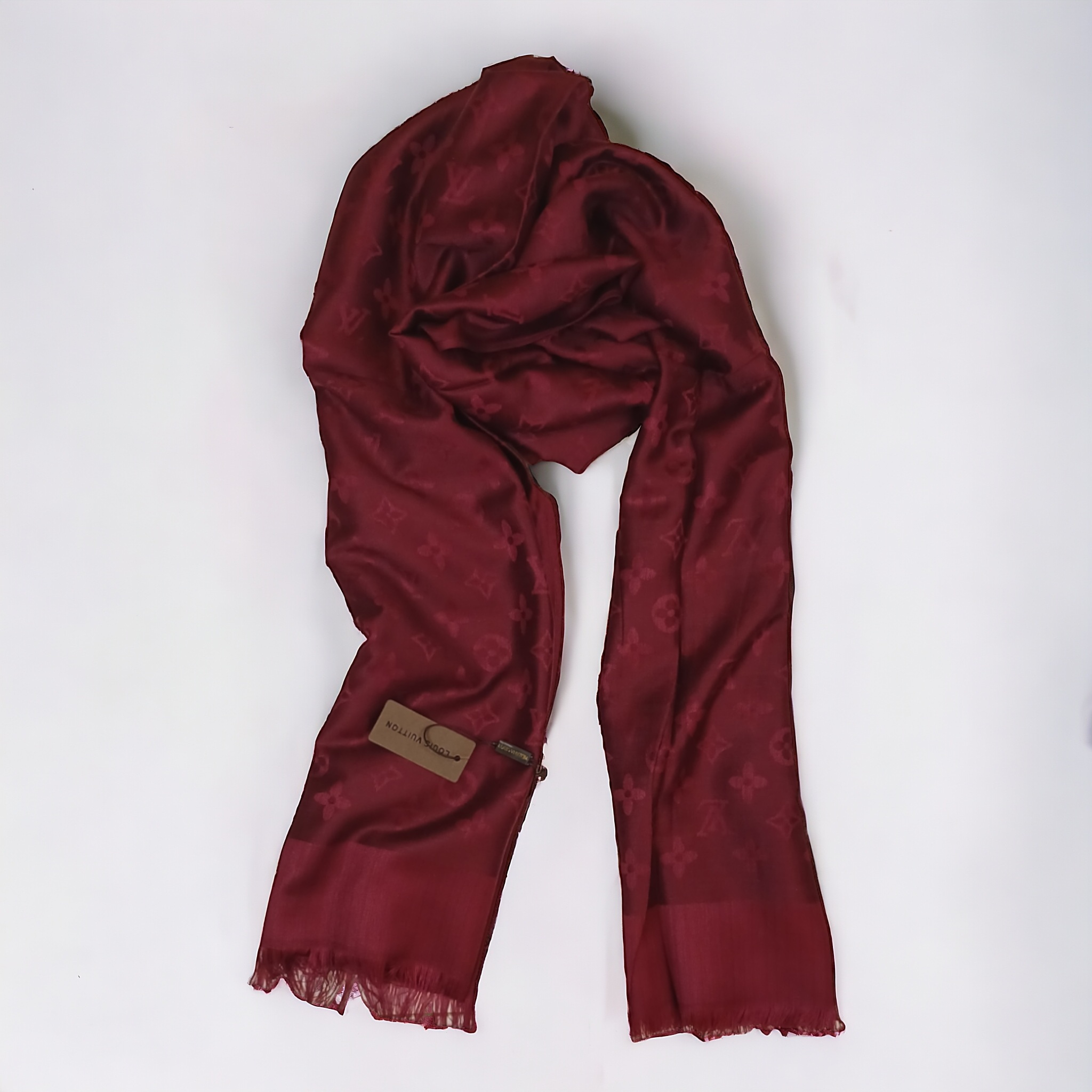 LV Stole-Maroon