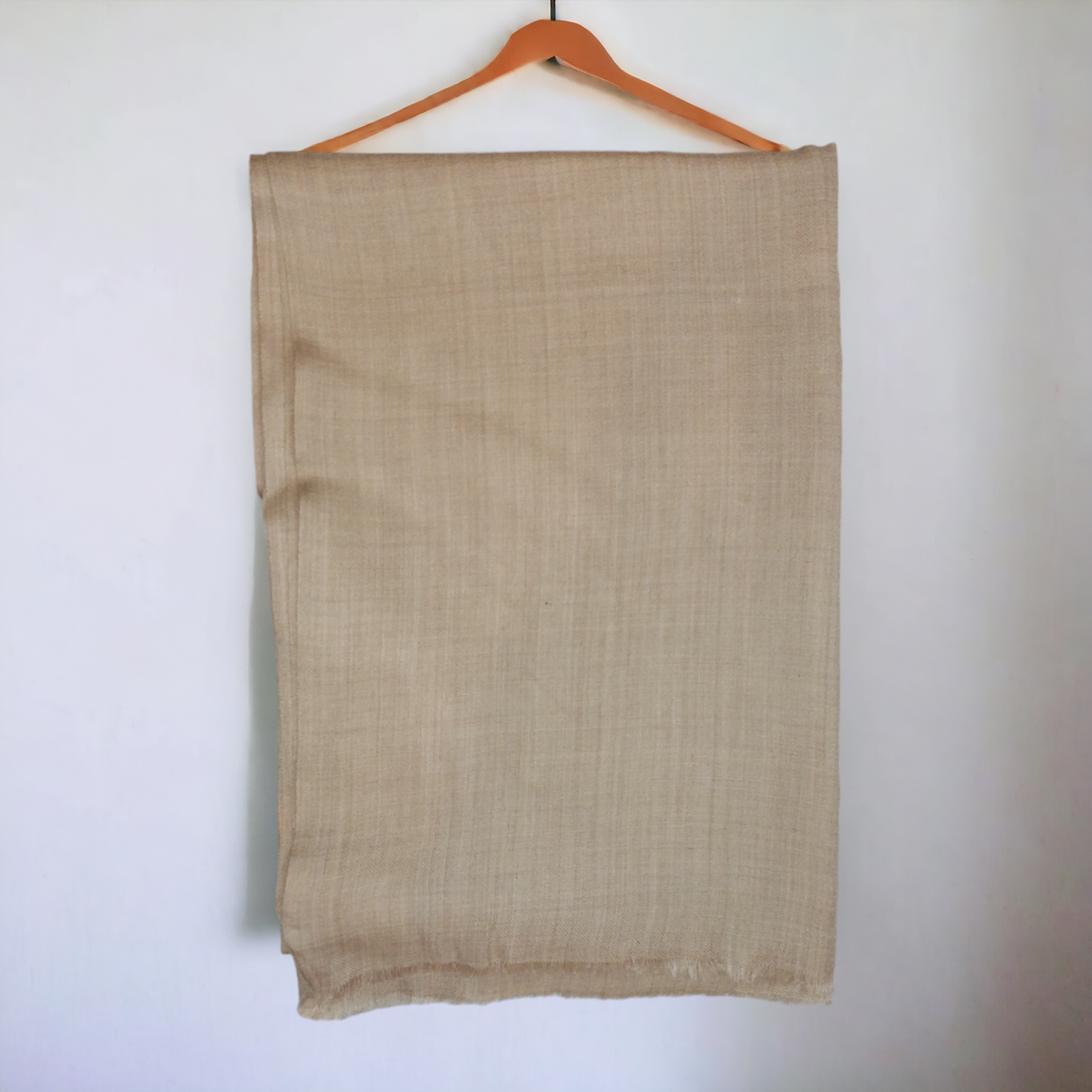 Plain Pashmina Shawl-Buff Beige - Image 2