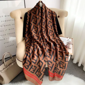 Brown & Black Silk Stole