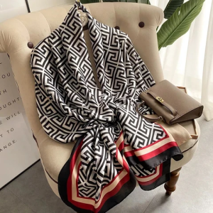 Black & White Silk Stole