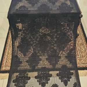 Black on Black Chiffon Embroidered Dupatta