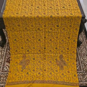 Embroidered Pashmina Stole-Mustard