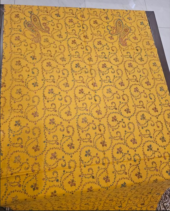 Embroidered Pashmina Stole-Mustard - Image 2
