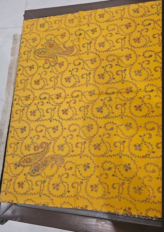 Embroidered Pashmina Stole-Mustard - Image 3