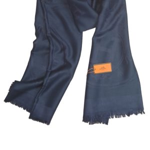 Hermes Paris Cashmere Stole - Navy Blue