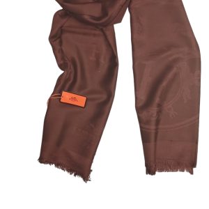 Hermes Paris Cashmere Stole - Dark Brown