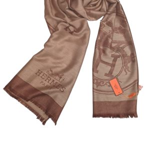 Hermes Paris Cashmere Stole - Brown