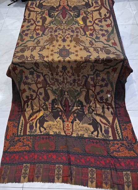 Safari Luxe – Printed Pashmina Shawl in Dark Brown (2.5 Yards) - Image 3