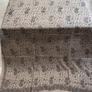 Arzoo – Beige Embroidered Pashmina Shawl (2.5 Yards)