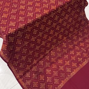 Ayla – Maroon Embroidered Pashmina Shawl (2.5 Yards)