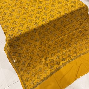Zoyaa – Mustard Embroidered Pashmina Shawl (2.5 Yards)