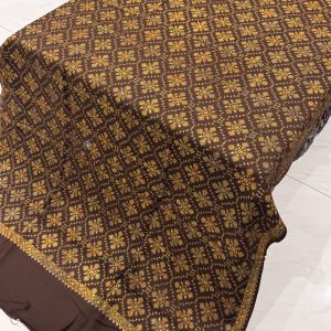 Fareen – Brown Embroidered Pashmina Shawl (2.5 Yards)