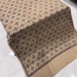 Ruqaya – Dark Beige Embroidered Pashmina Shawl (2.5 Yards)