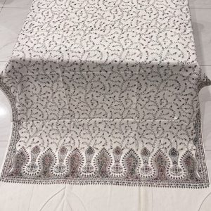 Inara – Off White Full Embroidered Pashmina Shawl (2.5 Yards)