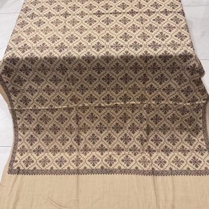 Maiza – Creamy Beige Embroidered Pashmina Shawl (2.5 Yards)