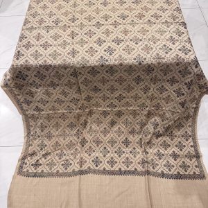Mahveen – Beige Embroidered Pashmina Shawl (2.5 Yards)
