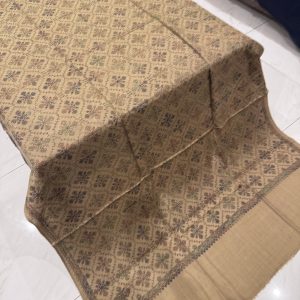 Mahveen – Dark Beige Embroidered Pashmina Shawl (2.5 Yards)
