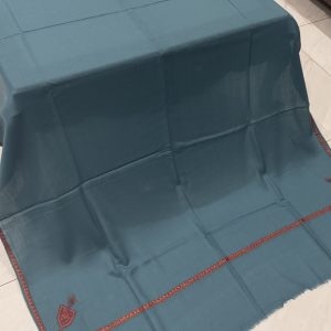 Nureh – Sky Blue Pashmina Shawl with Traditional Kingri-Style Border (2.5 Yards)