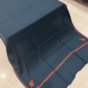 Elina – Zinc Pashmina Shawl with Traditional Kingri-Style Border (2.5 Yards)