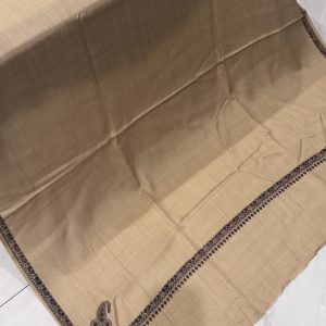 Falak – Light Beige Pashmina Shawl with Traditional Kingri-Style Border (2.5 Yards)