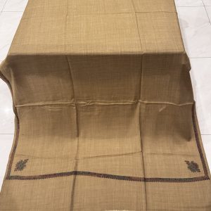 Inaaya – Dark Beige Pashmina Shawl with Traditional Kingri-Style Border (2.5 Yards)