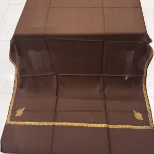 Amara – Brown Pashmina Shawl with Traditional Kingri-Style Border (2.5 Yards)