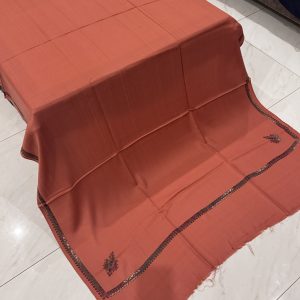 Nayab – Tea Pink Pashmina Shawl with Traditional Kingri-Style Border (2.5 Yards)