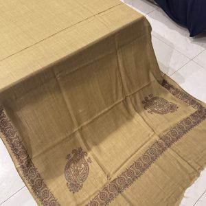 Meher – Beige Pashmina Shawl with Classic Border Embroidery (2.5 Yards)