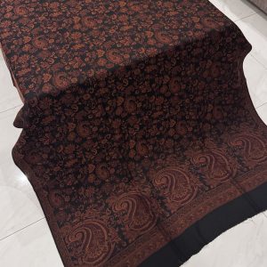 Ravayah – Black Rustic Kani Pashmina Shawl with Woven Heritage Motifs (2.5 Yards)