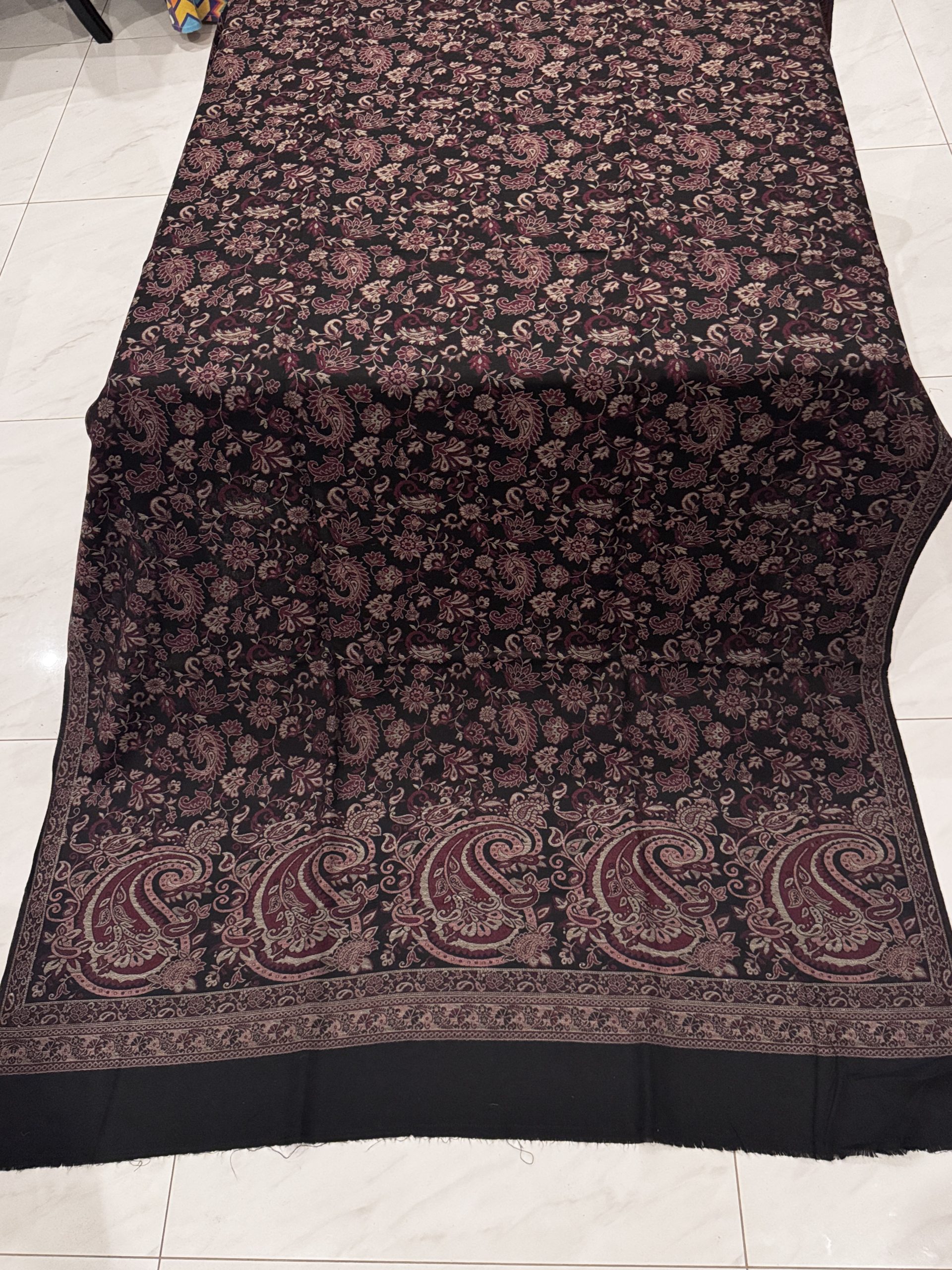 Shafaq – Black Kani Pashmina Shawl with Traditional Woven Motifs (2.5 Yards) - Image 3