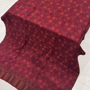 Inaya – Maroon Kani Pashmina Shawl with Dark Leaf Motifs (2.5 Yards)