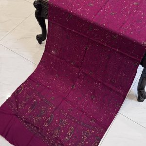 Liyana – Full Embroidered Purple Pashmina Stole (28x80 inches)