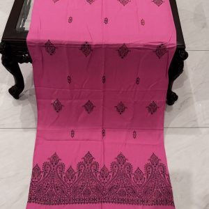 Gulnar – Full Embroidered Pink Pashmina Stole (28x80 inches)