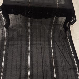 Mehrunisa – Black Lawn Dupatta with Distinctive Embroidery