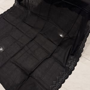 Zehra – Black Lawn Dupatta with Unique Embroidery