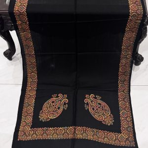 Nazneen – Black Classic Border Pashmina Stole (28x80 Inches)