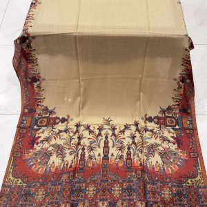 Zaib – Warm Beige Printed Pashmina Shawl