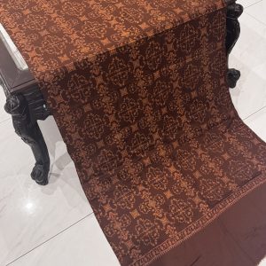 Zohrah – Brown Pashmina Stole with Unique Full Embroidery (28x80 inches)