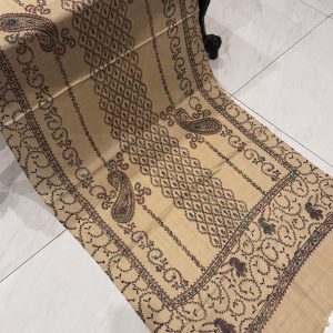 Mahveen – Beige Pashmina Stole with Unique Embroidery (28x80 inches)