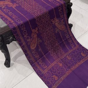 Mehreen – Purple Pashmina Stole with Unique Embroidery (28x80 inches)