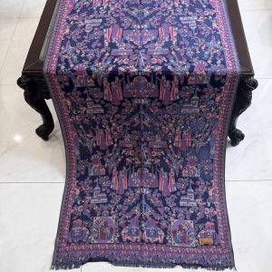 Noorjahaan – Purple Kani Cashmere Stole with Exquisite Mughal Art Design (28x70 inches)