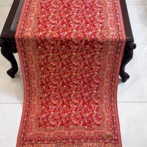 Naubahar – Red Kani Cashmere Stole with Full Artistic Design (28x70 inches)