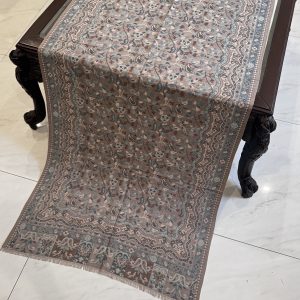 Bahaar – Dark Beige Kani Cashmere Stole with Full Artistic Design (28x70 inches)