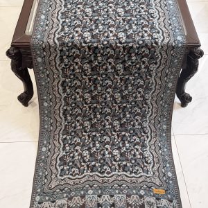 Shafaq – Black Kani Cashmere Stole with Full Artistic Design (28x70 inches)