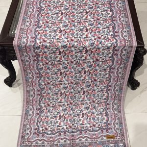 Nilofer – White Kani Cashmere Stole with Full Artistic Design (28x70 inches)