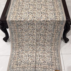 Sahira – Light Beige Kani Cashmere Stole with Full Artistic Design (28x70 inches)