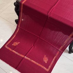 Maroon Kingri Style Border Embroidered Stole (28x80 inches)