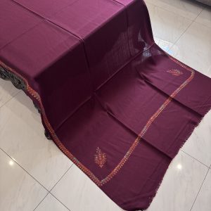 Plum Kingri Style Border Embroidered Shawl (2.5 yards)