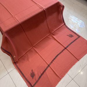 Tea Pink Kingri Style Border Embroidered Shawl (2.5 yards)